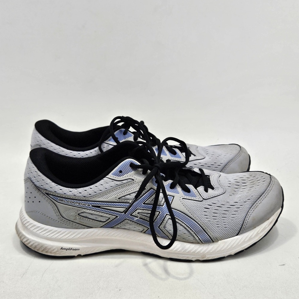 ASICS Gel-Contend 8 Mens 11.5 Piedmont Grey Electric Blue Running Shoes 1011B492 - Picture 11 of 14